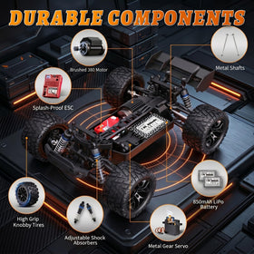 HAIBOXING 1:18 scale RC car battery compartment open indicates dual power setup
