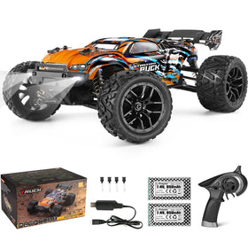 HAIBOXING 1:18 scale RC car front view shows rugged design for off-road play