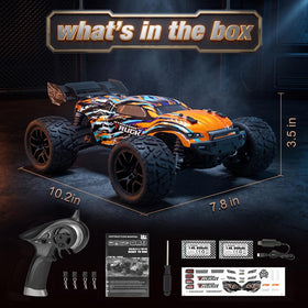 HAIBOXING 1:18 scale RC car remote system highlights 2.4GHz precision