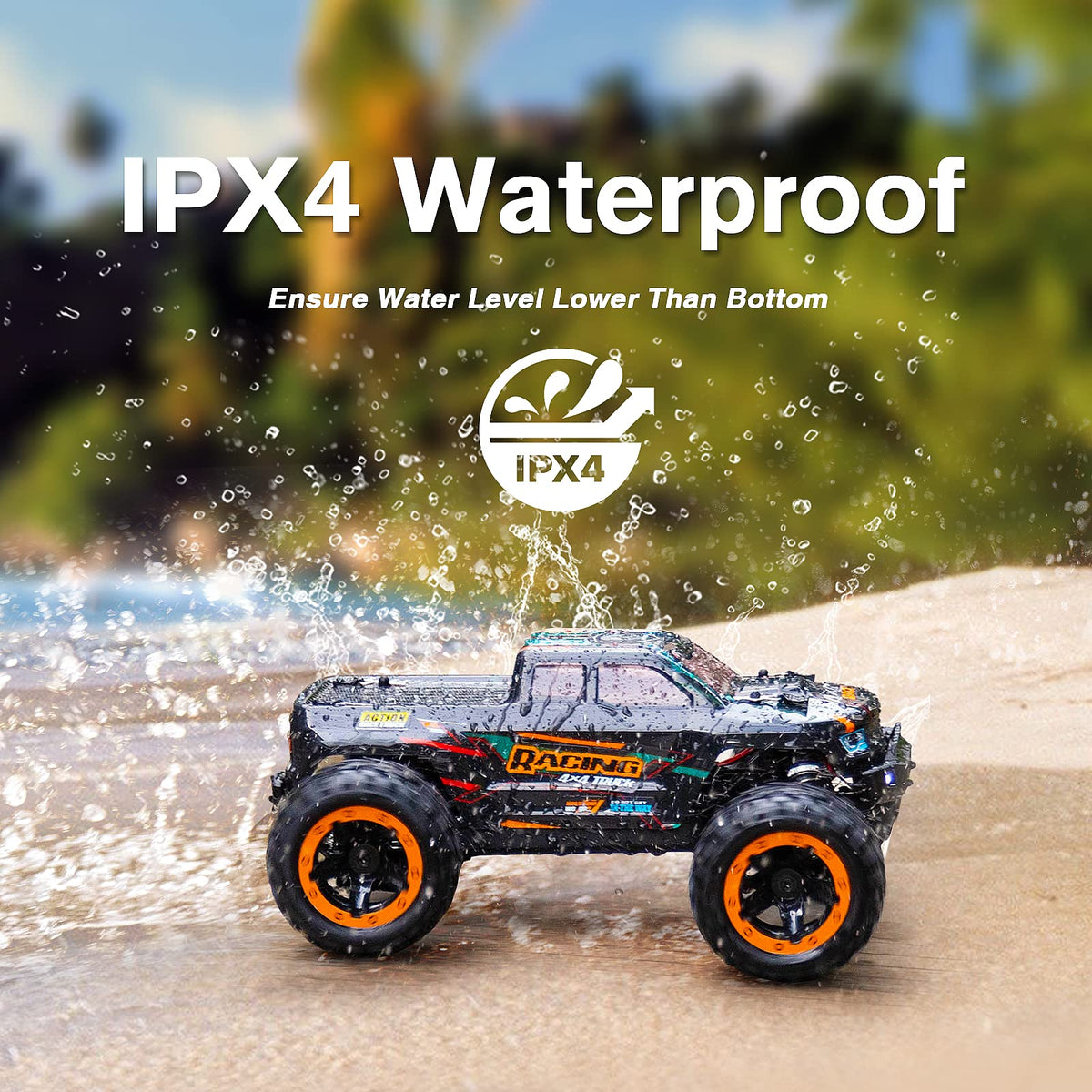 HAIBOXING 16889 independent suspension improves grip on uneven surfaces.
