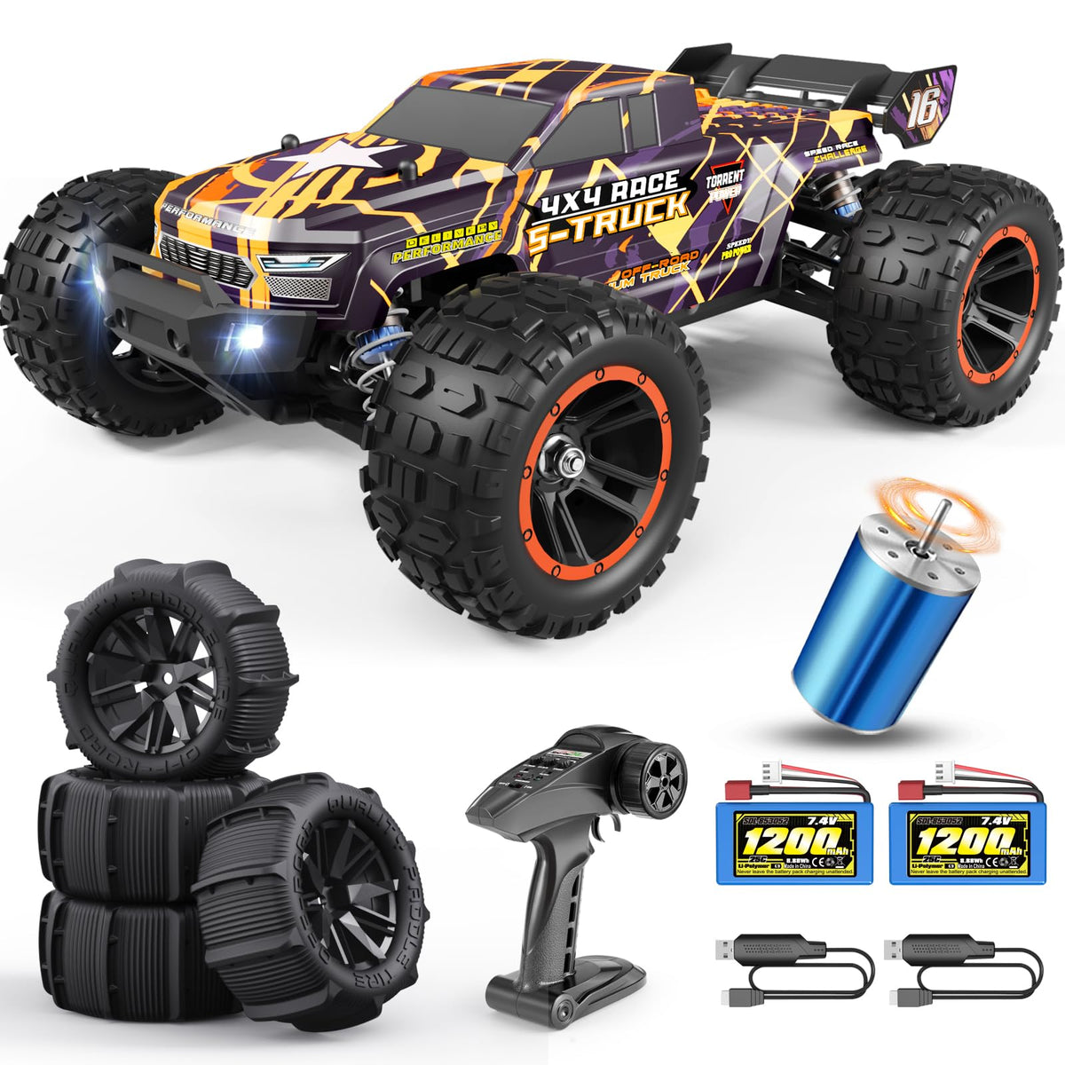 HAIBOXING 16890A brushless motor powering fast off-road runs.