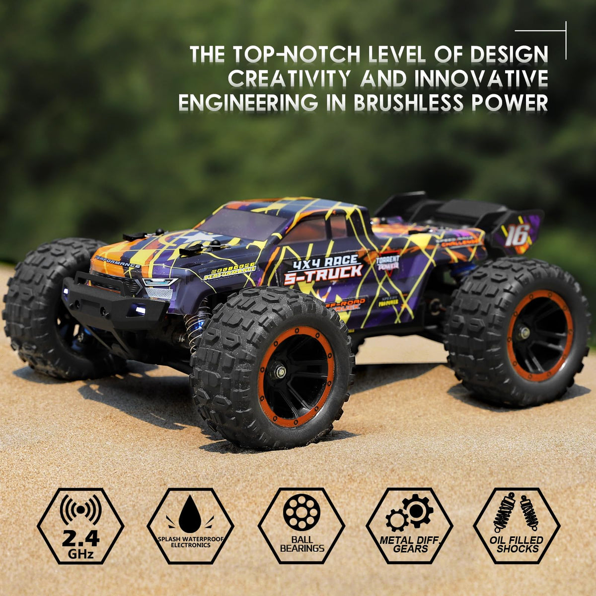 HAIBOXING 16890A paddle tires boost traction on sand and loose gravel.