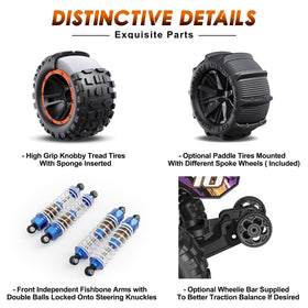 HAIBOXING 16890A splash waterproof ESC enables driving through light rain and mud.