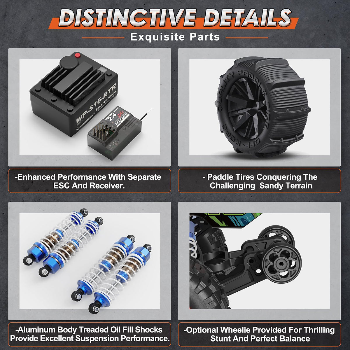 HAIBOXING 16890SA off-road tires grip dirt and snow