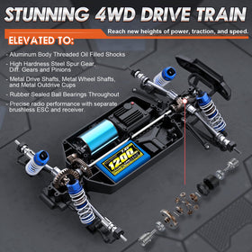HAIBOXING 16890SA oil-filled shocks absorb bumps for stability