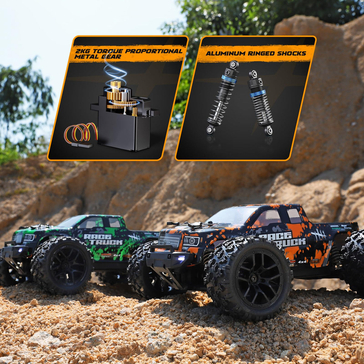 HAIBOXING 18859 side profile ready for outdoor sprint on rugged terrain.