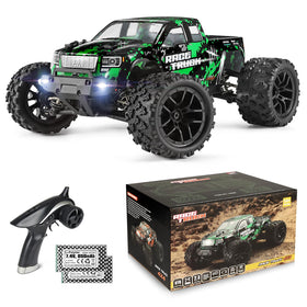 HAIBOXING 18859 truck side view shows rugged 4x4 off-road capability for grass and gravel
