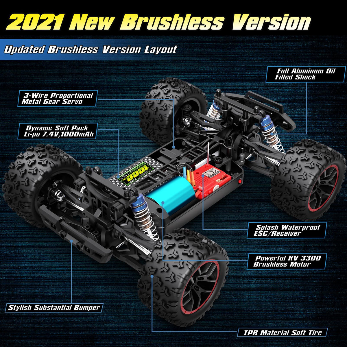 HAIBOXING 18859A 2.4GHz transmitter enabling precise steering and range