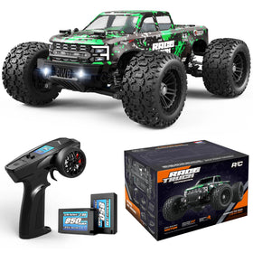 HAIBOXING 18859E RC truck front view with rugged off-road chassis, ready for adventures
