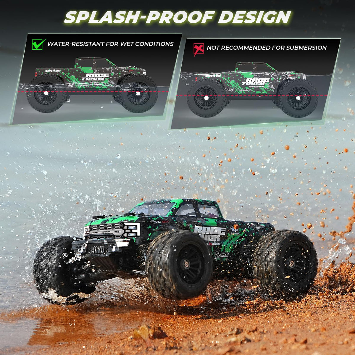 HAIBOXING 18859E RC truck servo and suspension enable responsive handling