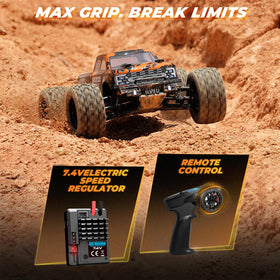 HAIBOXING 18859E side view emphasizes 4WD stability on uneven terrain.