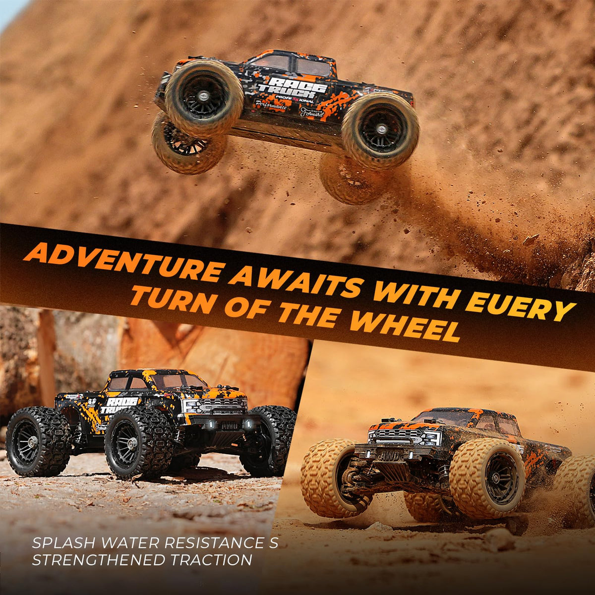 HAIBOXING 18859E wheels close-up highlights tire grip for outdoor terrain.