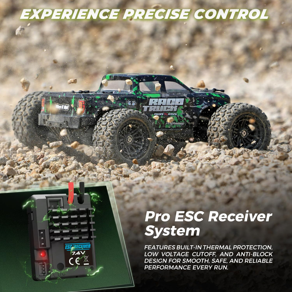 HAIBOXING 18859E RC truck wheels and tires deliver strong grip