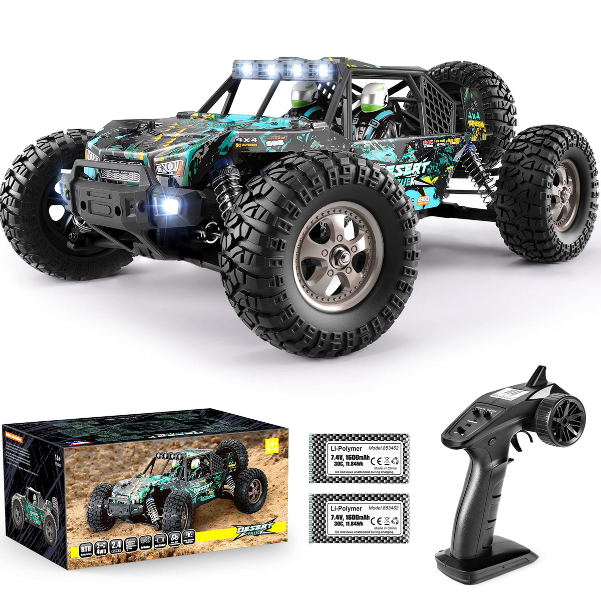 HAIBOXING 2995 RC truck chassis view showing sturdy off-road build