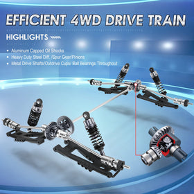 HAIBOXING 903RC dual Li-ion batteries extend challenging playtime.