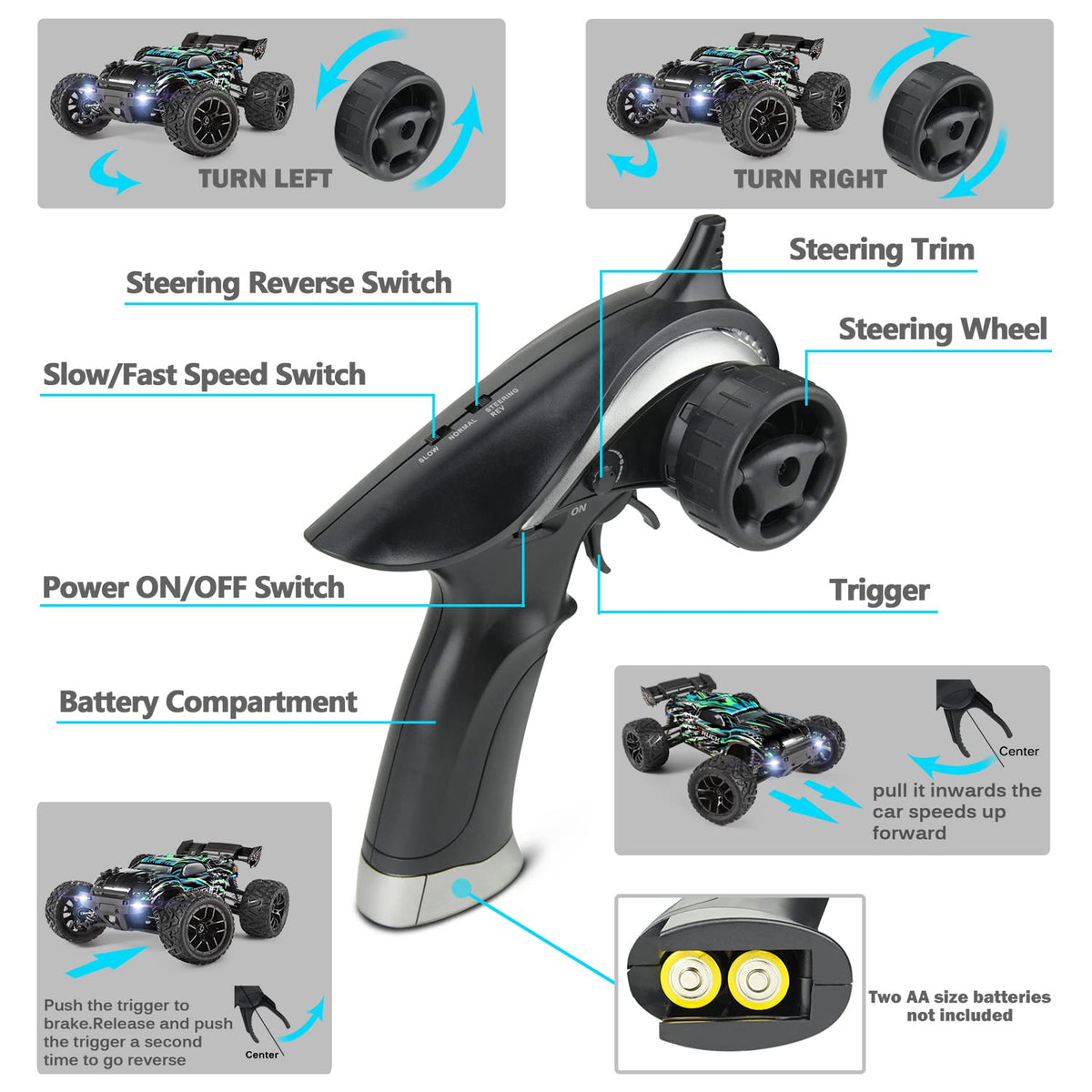 HAIBOXING Hailstorm ball bearings close-up, smoother steering and less friction.