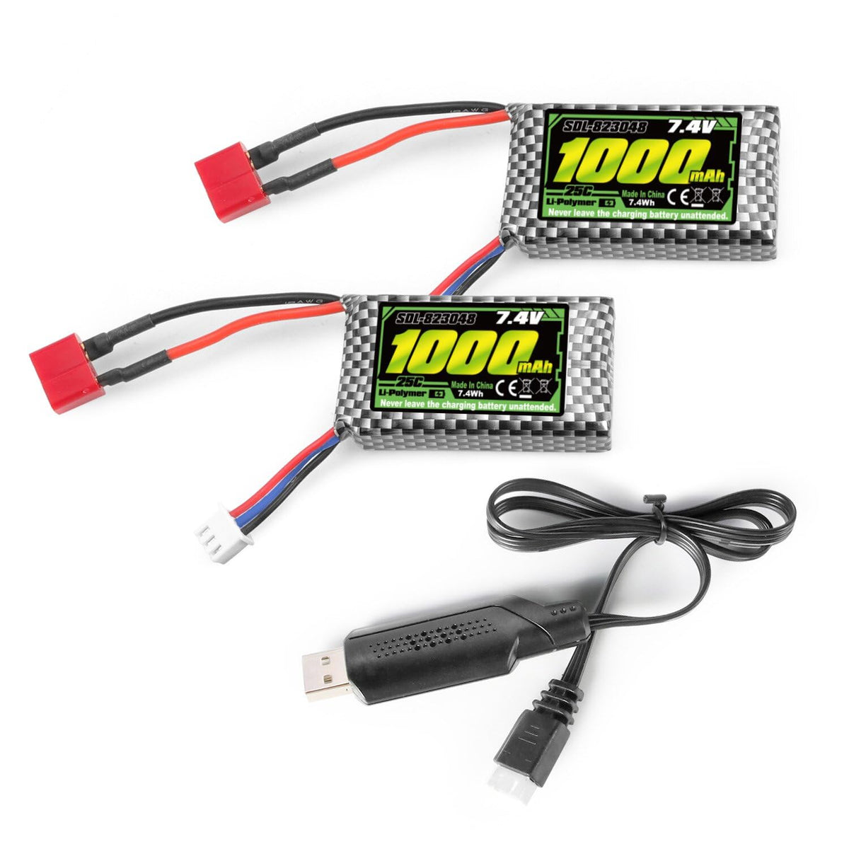 HAIBOXING RC battery 7.4V 1000mAh for longer RC runs