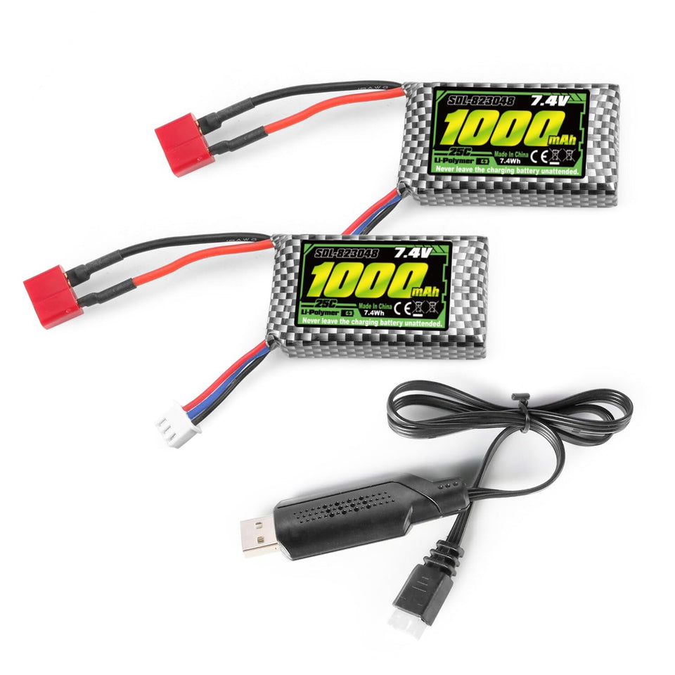HAIBOXING RC battery 7.4V 1000mAh for longer RC runs