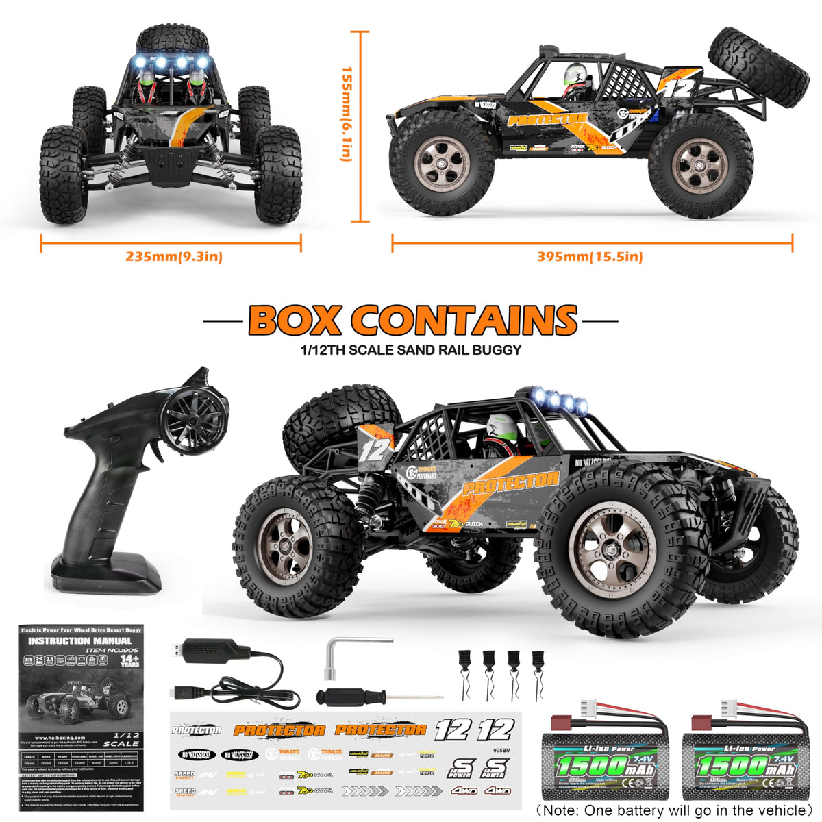 HAIBOXING rc off-road trail scene shows versatile performance on sand and concrete