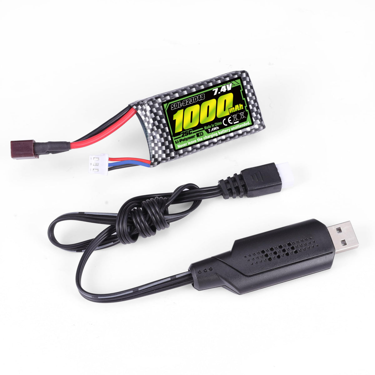 HAIBOXING USB charger with Li-Po battery for quick top-ups