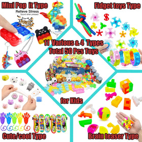 HAICORO 112pcs pop fidget keychain duo for on-the-go fidget fun