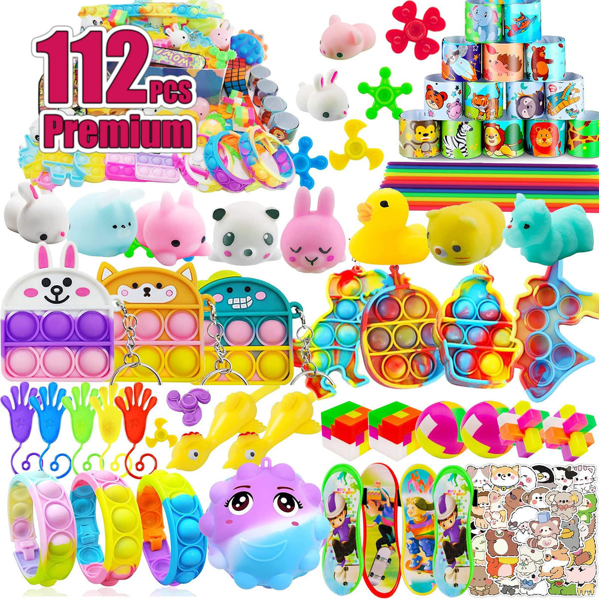 HAICORO 112pcs pop-it bracelets for sensory play and stress relief