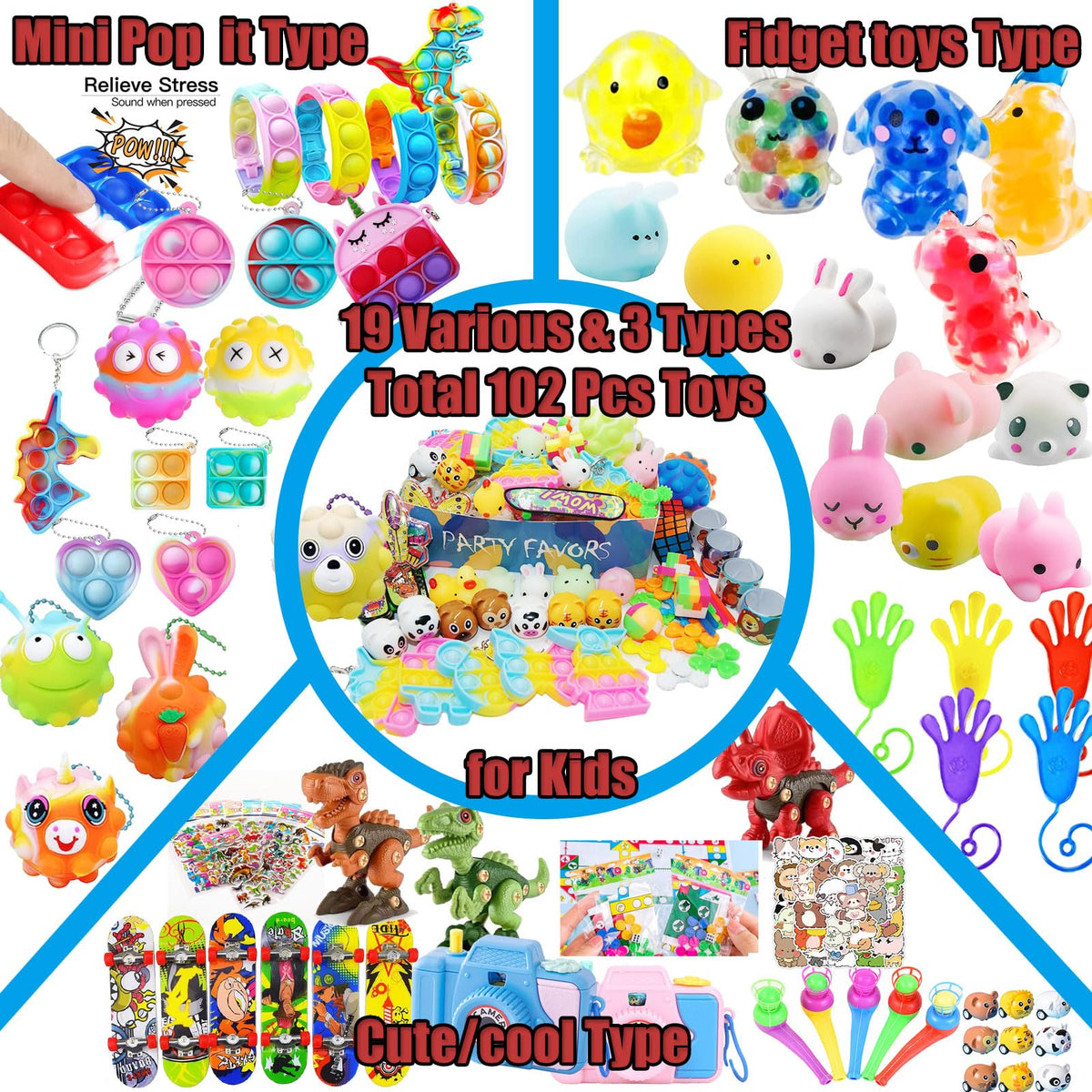HAICORO pop fidget keychains variety highlights portable sensory fun