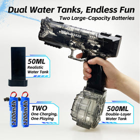 HaiiuzHi water gun with long-range spray reaches up to 28 feet for backyard battles