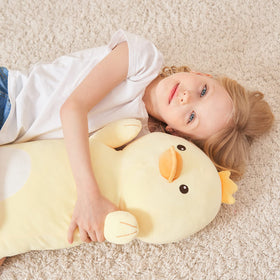 HAIJUNYA kawaii duck plush with soft fabric for soothing naps.