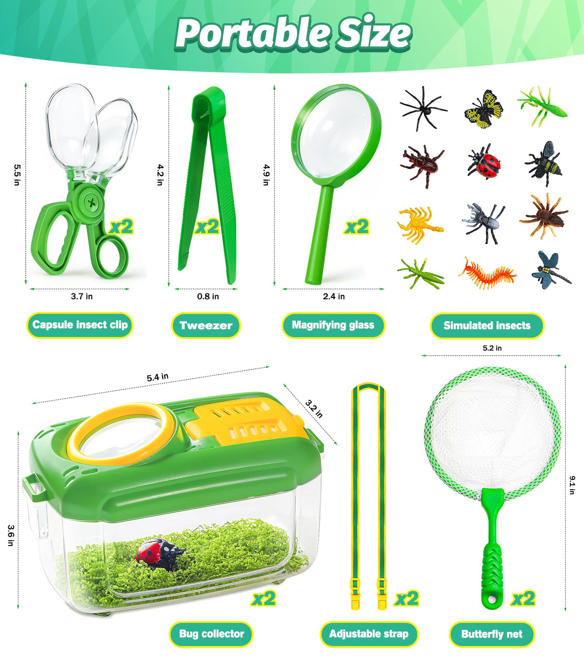 HAIMST Lightweight net and accessories support kid-friendly outdoor exploration.