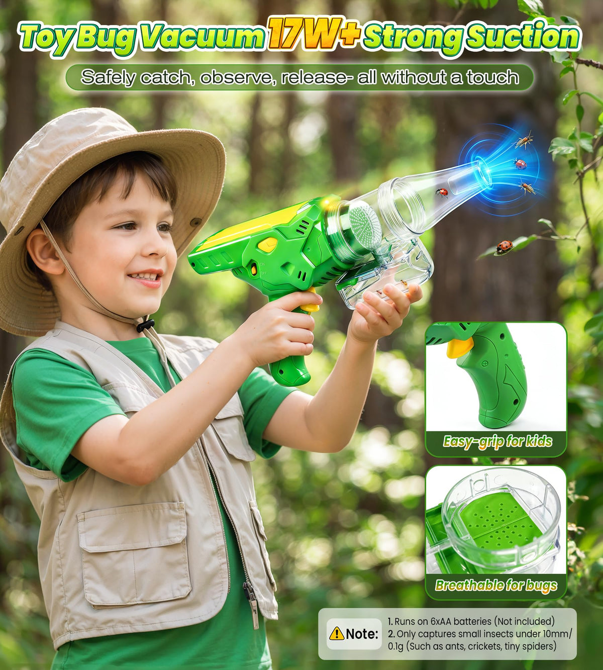 HAIMST bug viewer magnifier close-up reveals insects with a clear view