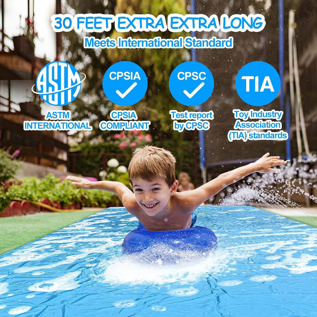 HAIROPO Slip Water Slide with two bodyboards for double splash