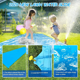 HAIROPO Slip Water Slide with ground stakes for stability