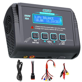 Haisito Lipo battery charger front view for convenient on-desk charging.