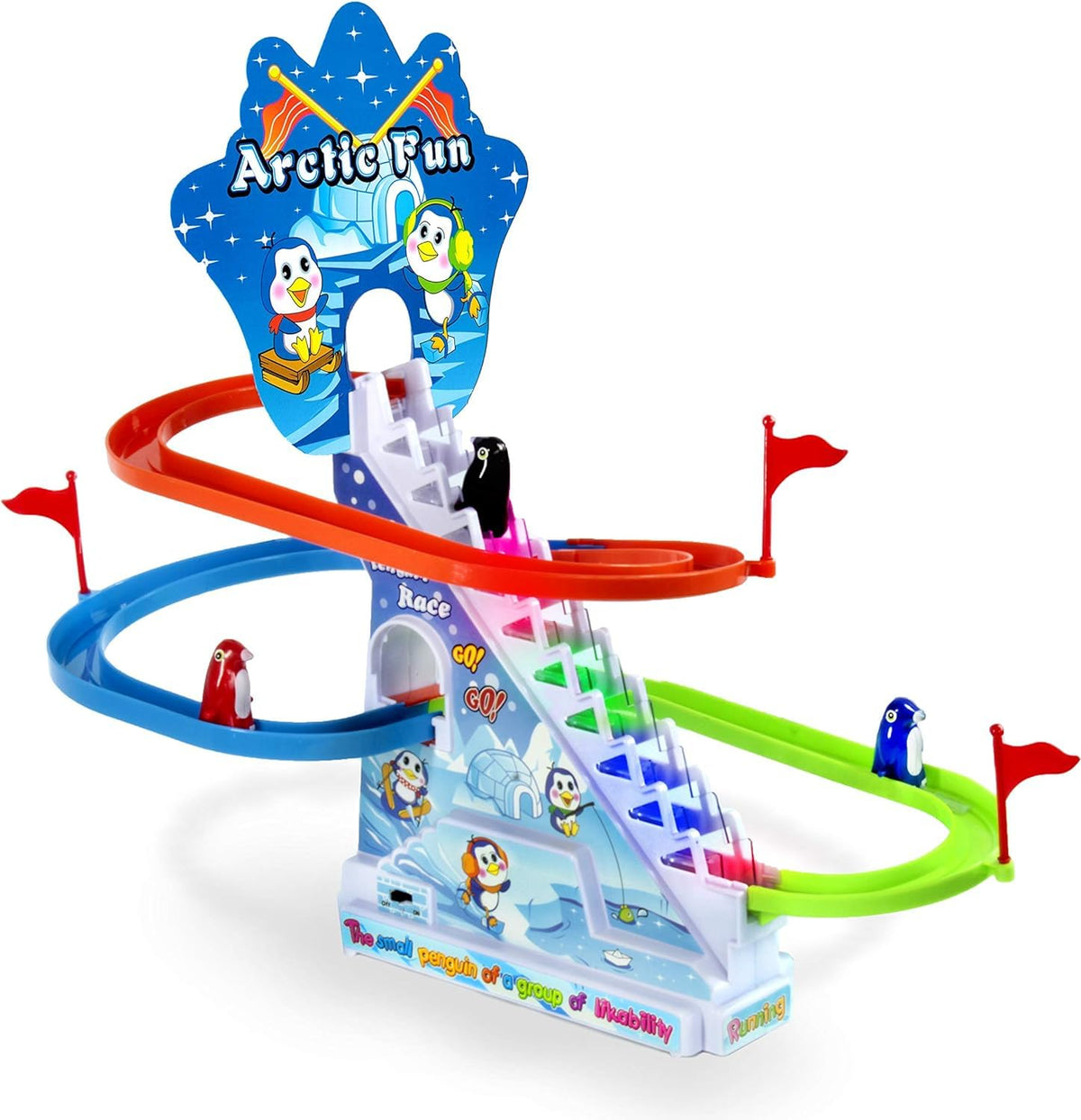 Haktoys Arctic Fun Penguin Slide board with stairs sparks imaginative play