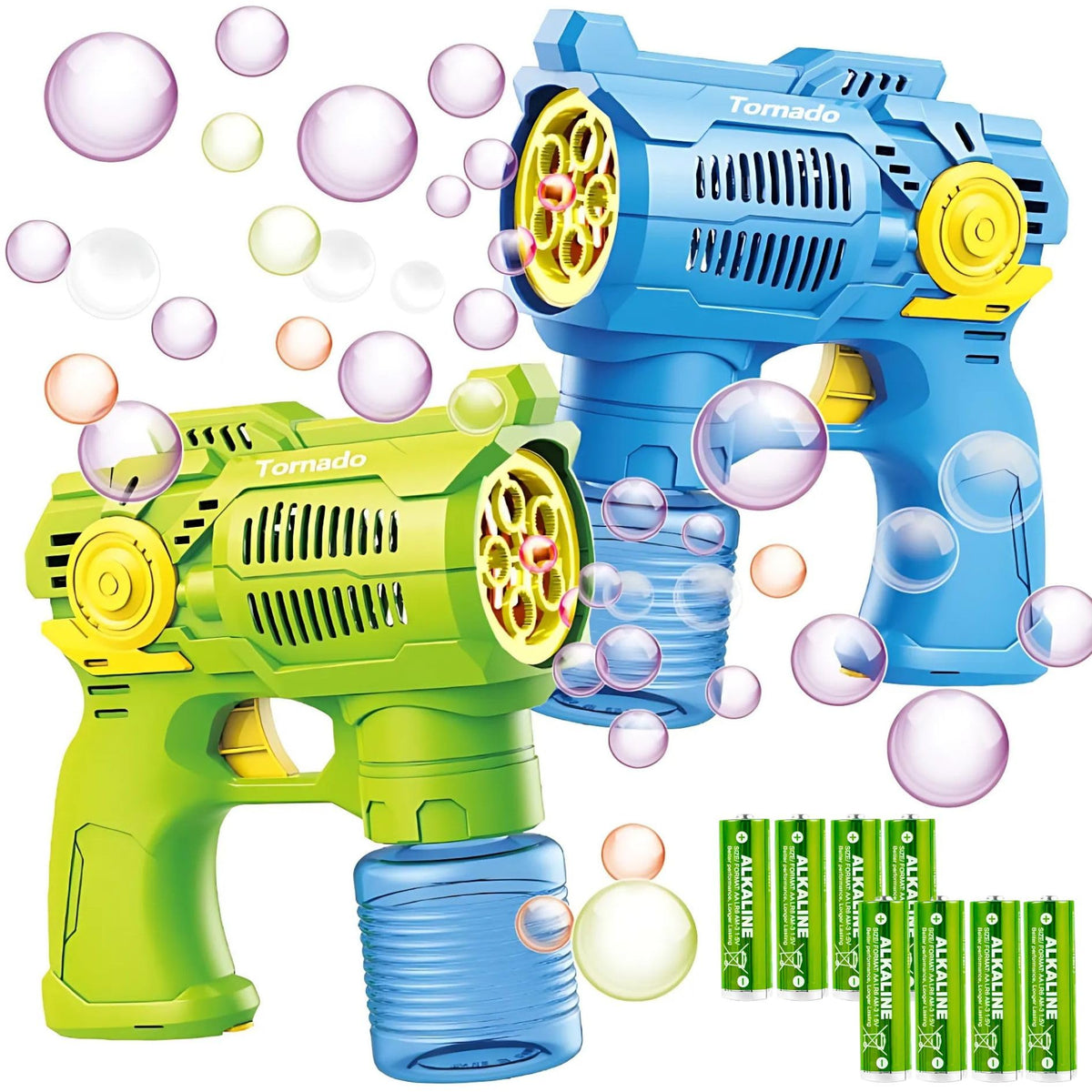 Haktoys bubble gun blue close-up for vibrant outdoor play.