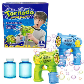 Haktoys gift-ready bubble gun set for birthdays.