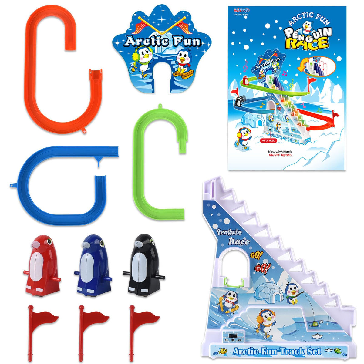 Haktoys penguin stairs climb action promotes active play and coordination