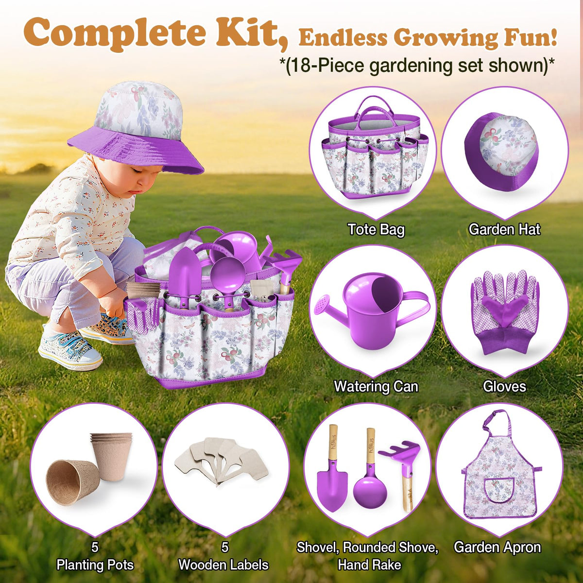 Halilus kid apron protects clothes during hands-on gardening