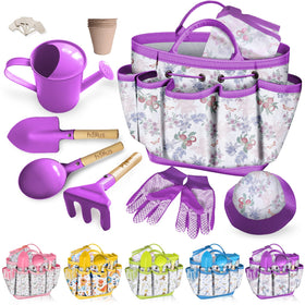 Halilus kids gardening tool set tote bag keeps tools organized for outdoor play