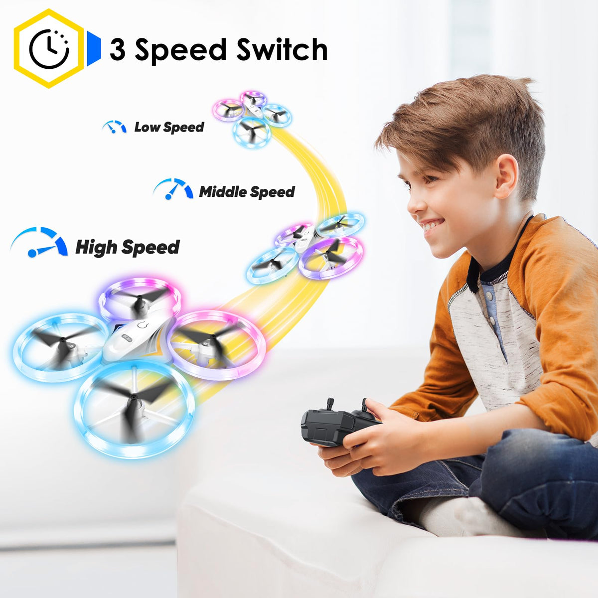 Halivita protective frame keeps blades safe during indoor and outdoor play.