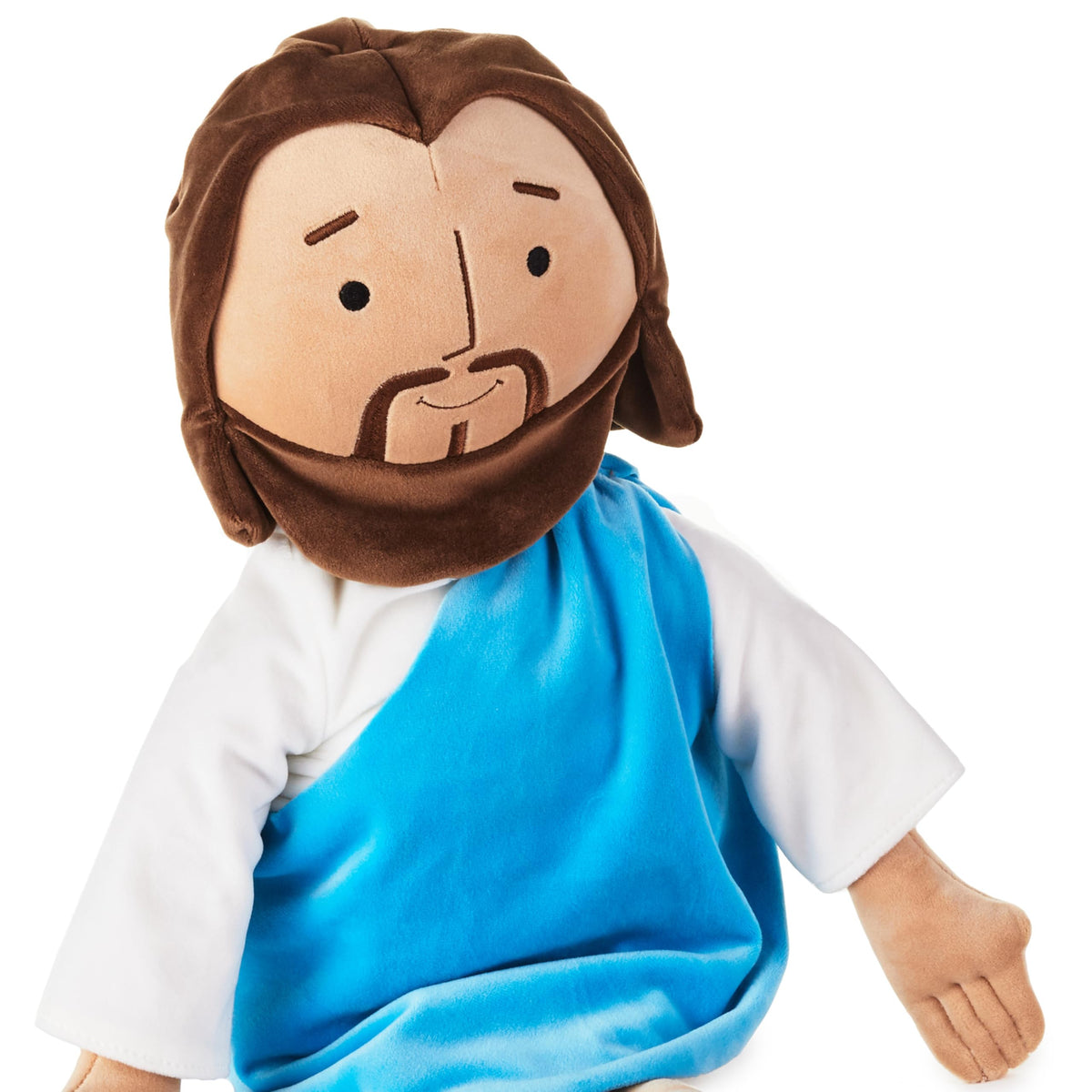 Hallmark Big My Friend Jesus plush wipe-clean care note.
