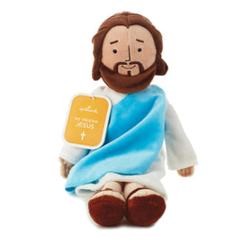 Hallmark My Friend Jesus plush tucked into an Easter basket, a thoughtful keepsake.