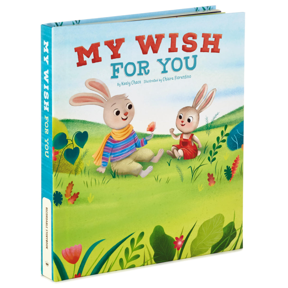 Hallmark recordable book hardcover with child-friendly dimensions, sturdy for travel.