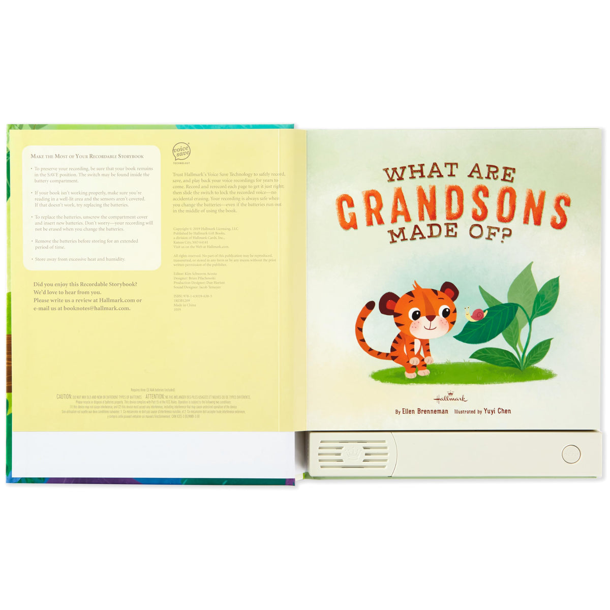 Hallmark hardcover recordable book, sturdy and gift-ready.