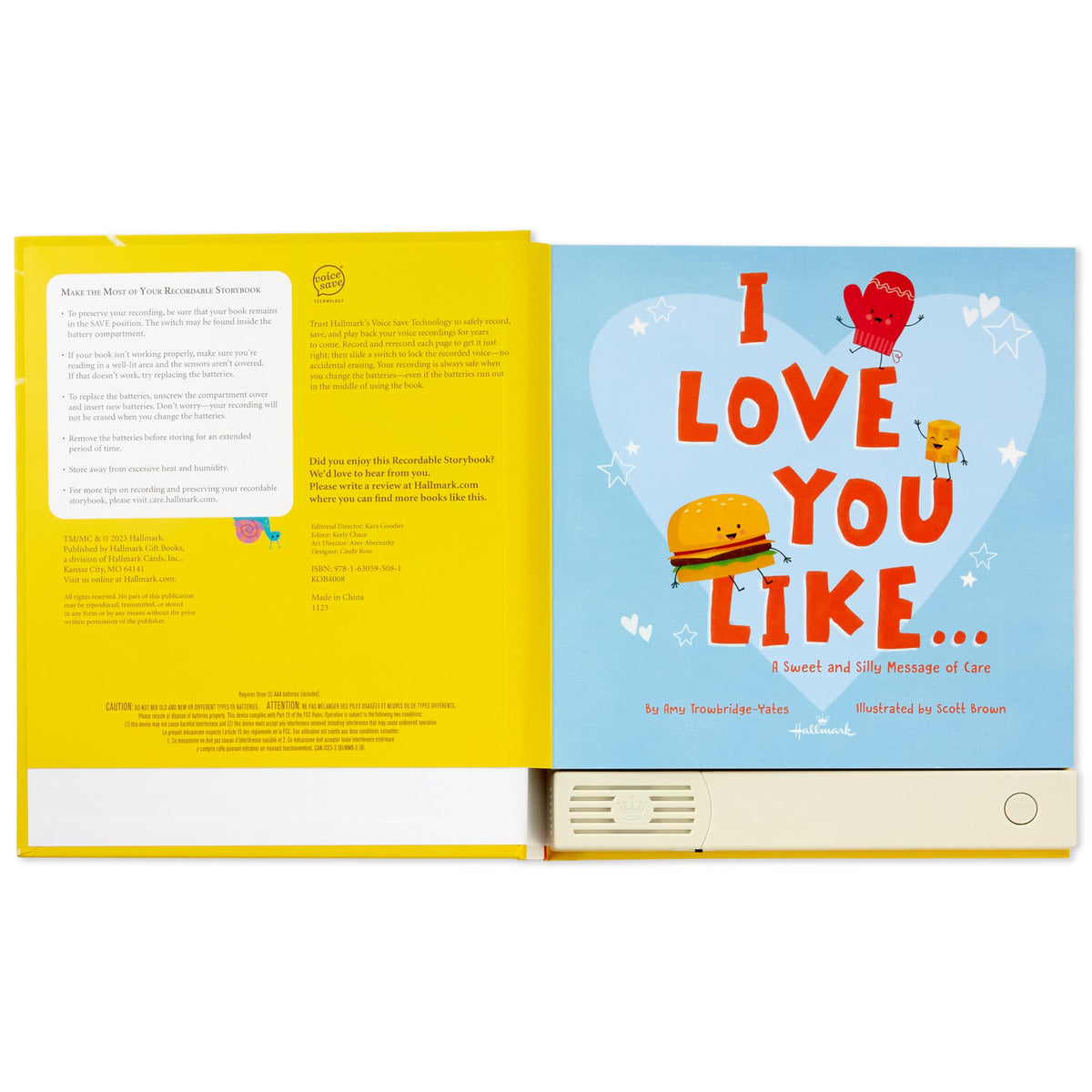 Hallmark recordable storybook with music batteries included, ready to record.