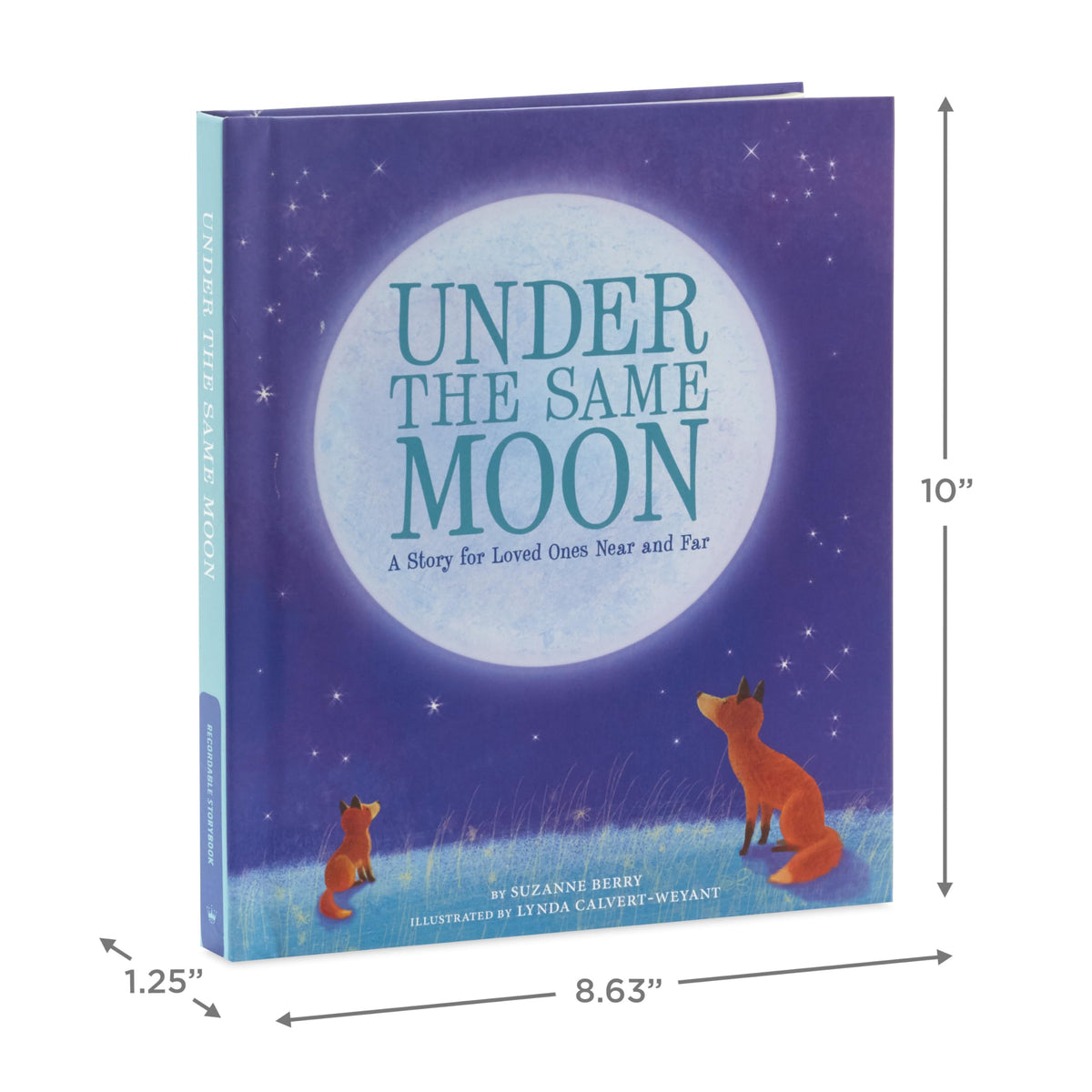 Hallmark Under The Same Moon Recordable Storybook open to vivid artwork and recording option.