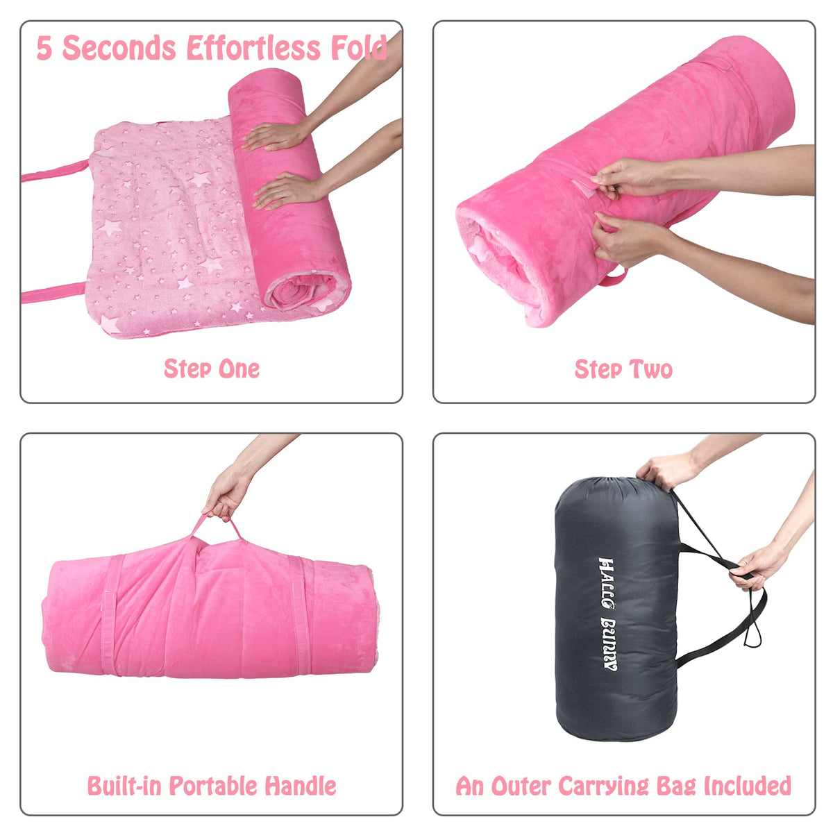 Hallo Bunny travel-friendly sleeping bag for sleepovers and trips