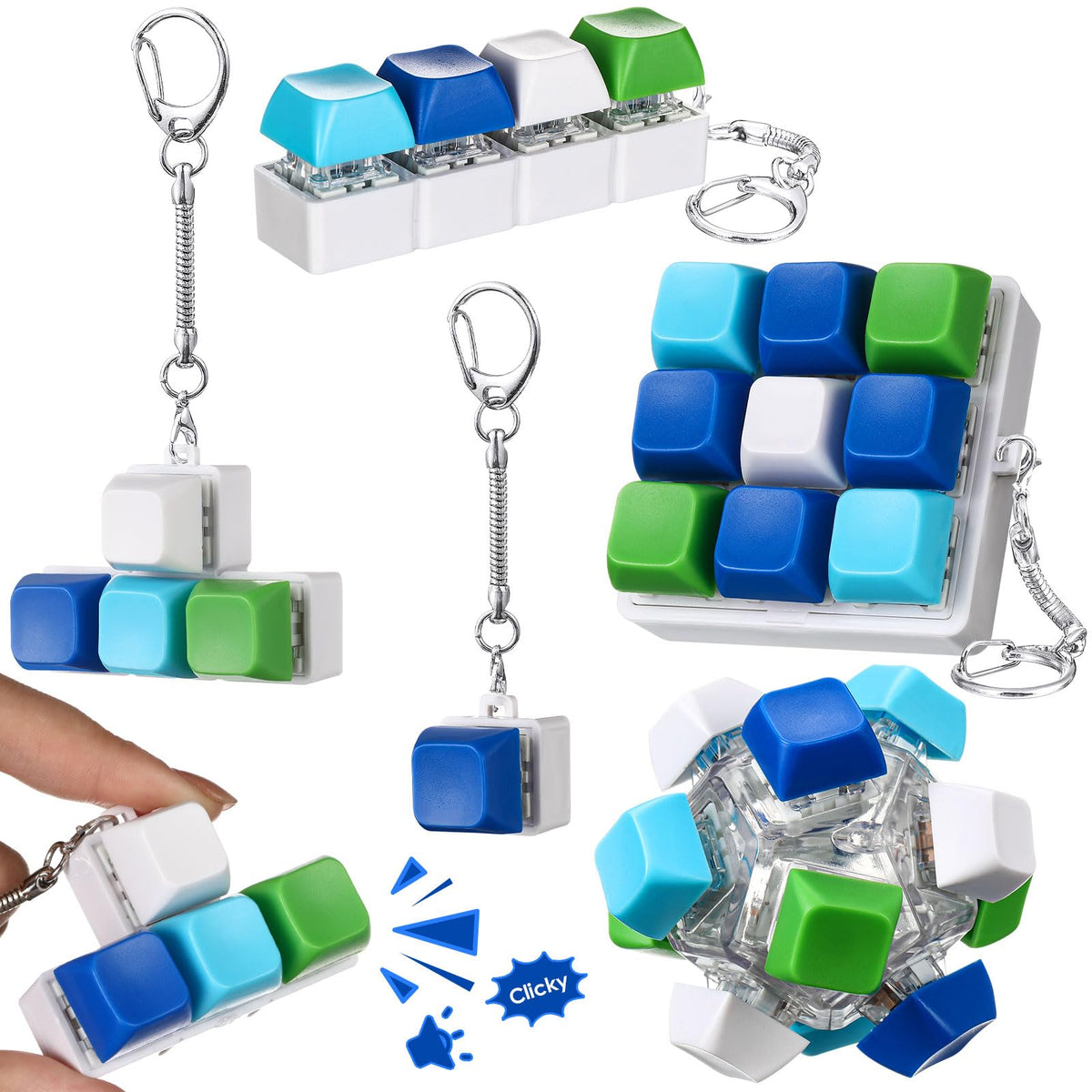 Halloscume 5-pcs keyboard fidget set with five styles for desk use