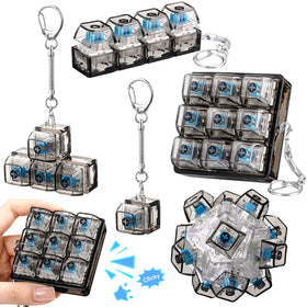 Halloscume black transparent five-piece keyboard fidget styles for focused work breaks.